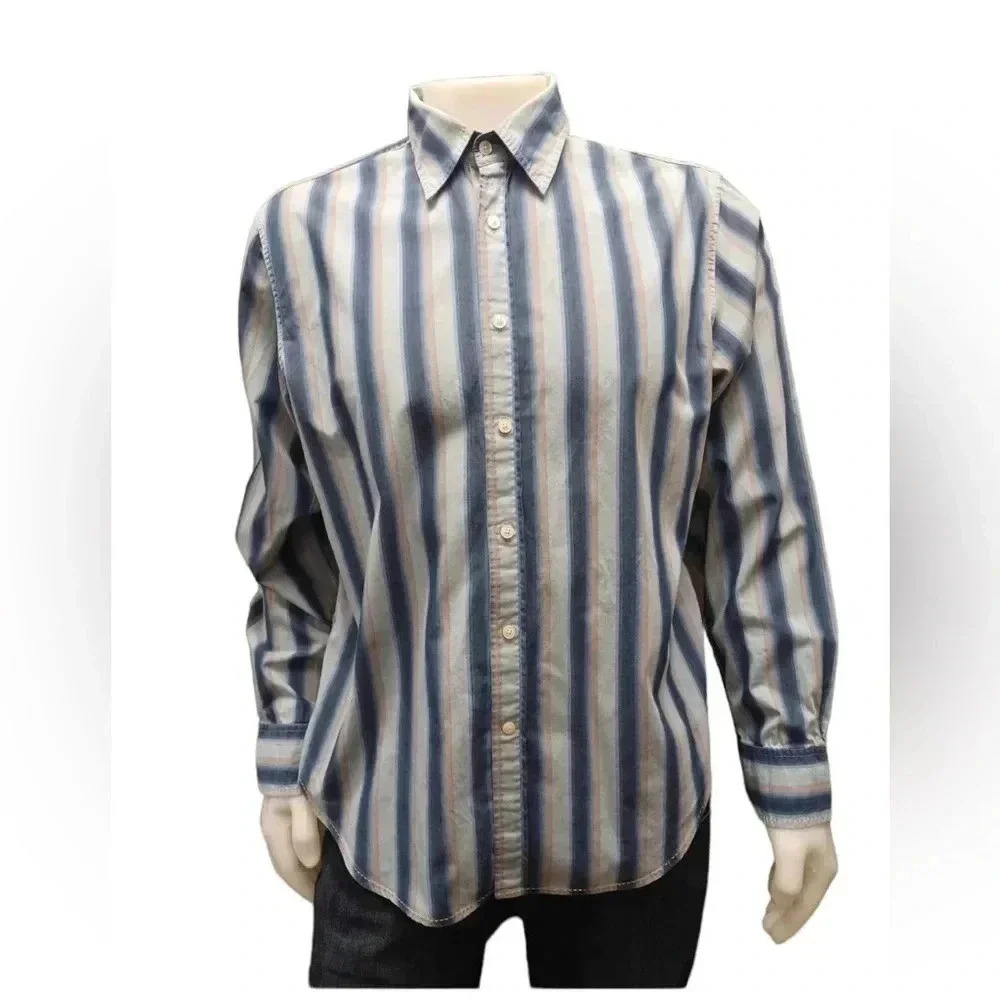 Guess Striped Button Down Long Sleeve Shirt Size XL